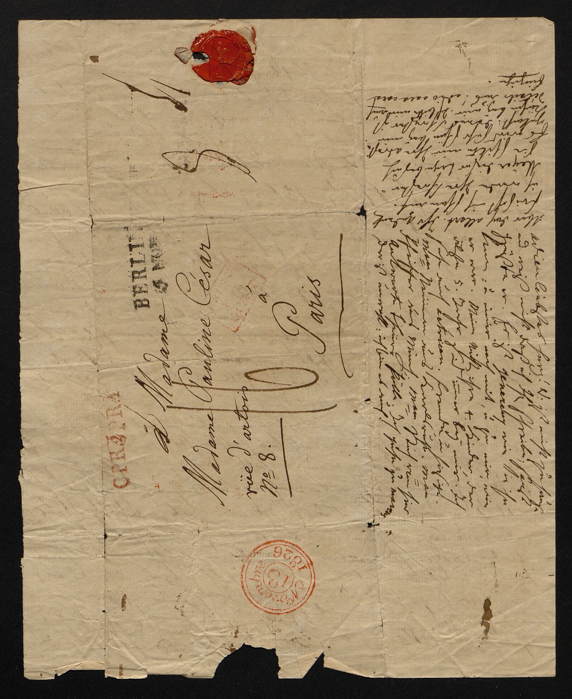 verso 5 v2. November 1826 S. 2 cara cara