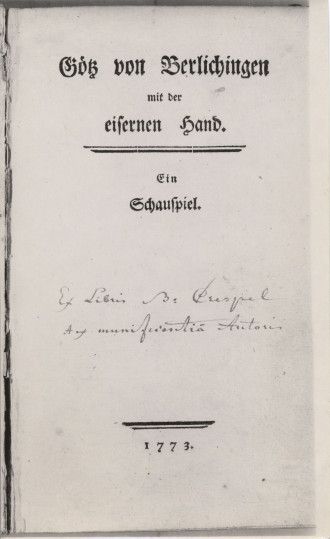 goethe jw goetz v berlichingen 1773